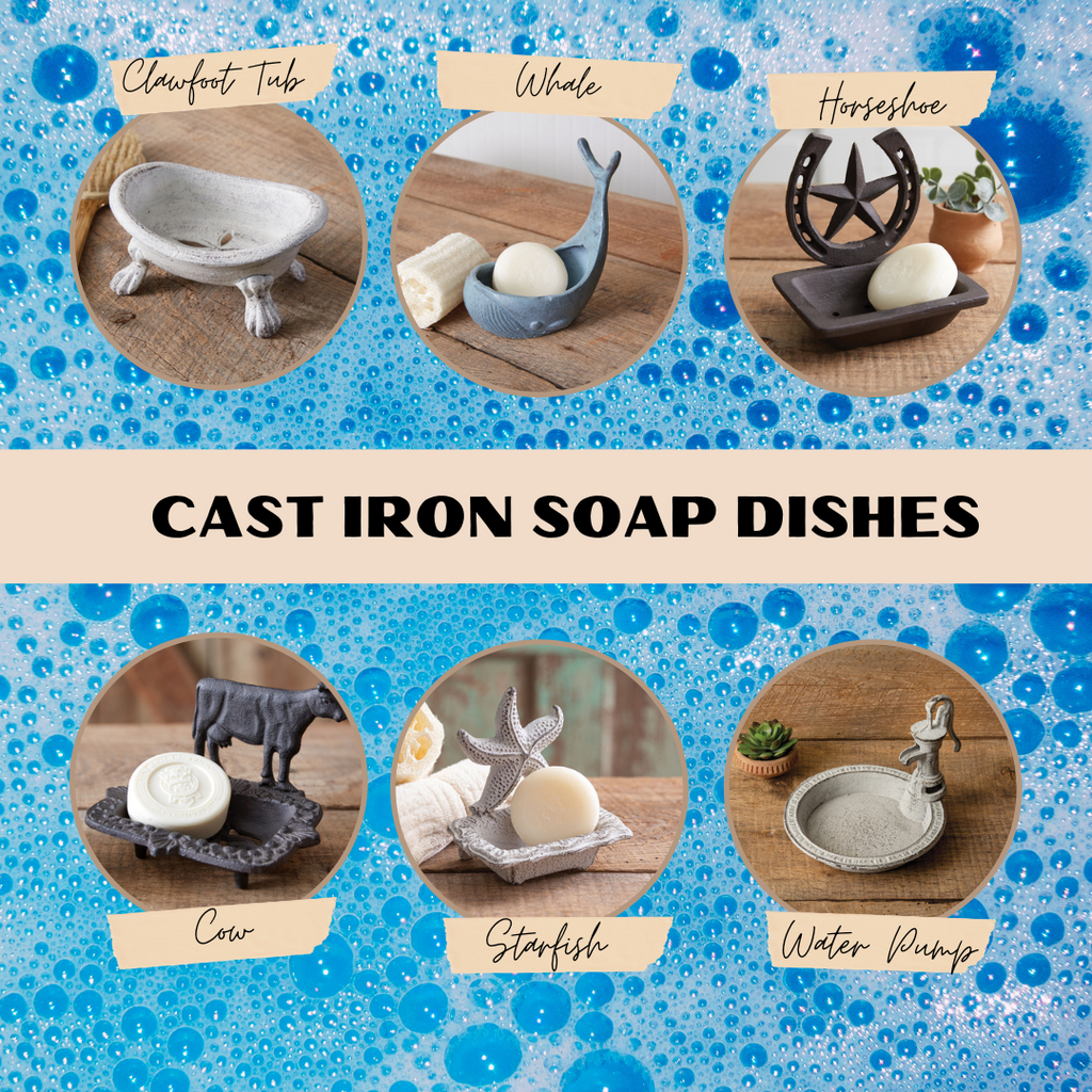 ASSORTED CAST IRON SOAP DISHES