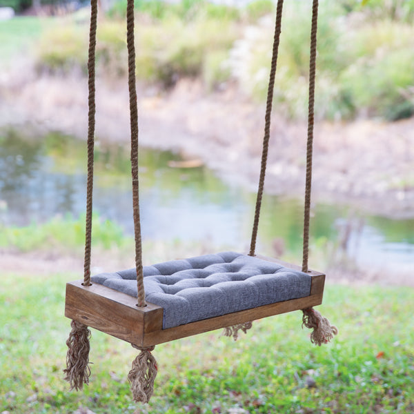 Padded Wooden Single Seat Swing