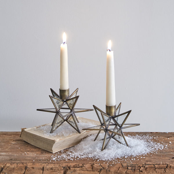 Moravian Star Taper Candle Holder - Box of 2 -