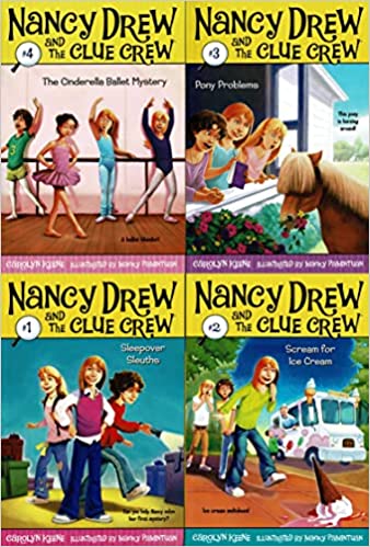 Nancy Drew and the Clue Crew - The Cinderella Ballet Mystery, Pony Problems, Sleepover Sleuths, Scream for Ice Cream vol.1-4 - Children's Book(Set of 4 Books)
